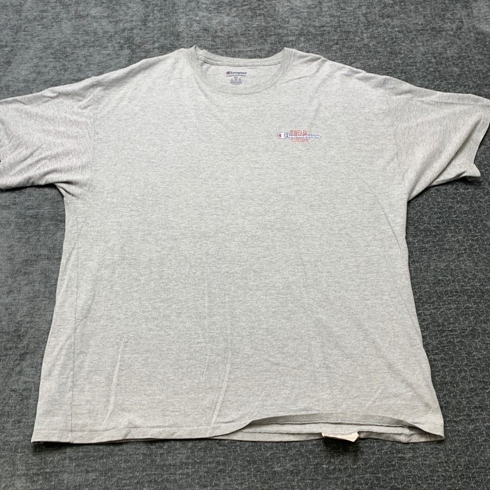 Vintage Champion T Shirt Mens 2XL Gray Short Sleeve Logo Classic Streetwear